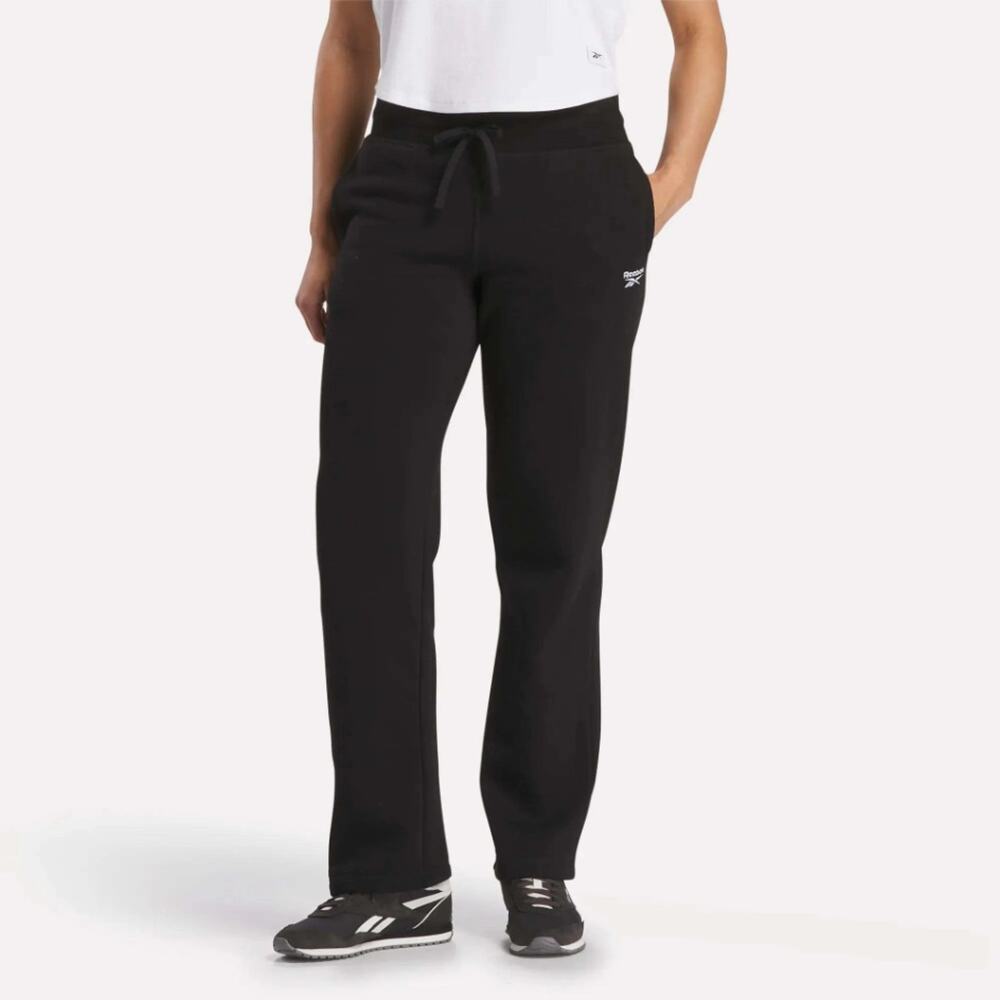 Reebok Women Black Fleece Cozy Classic Straight Leg Sports Sweatpants Size XL